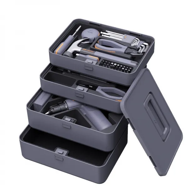 Home Repair Tool Kit Set of 97 Pieces with Cordless Power Drill for House Renovation