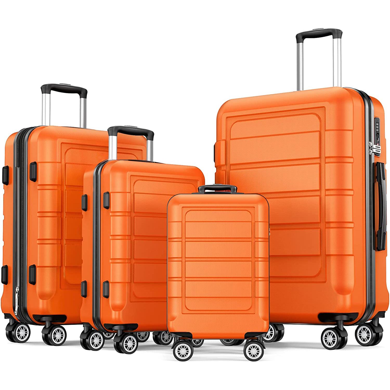 Luggage Sets Expandable PC+ABS Durable Suitcase Double Wheels TSA Lock 4pcs