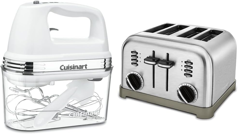Cuisinart HM-90BCS Power Advantage Plus 9-Speed Handheld Mixer with Storage Case, Brushed Chrome