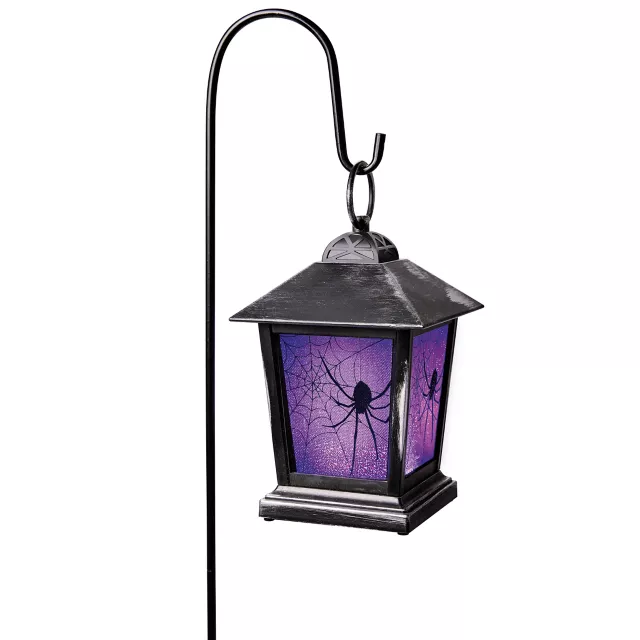 Purple LED Creepy Spider Lantern Pathway Markers - 3 Pack