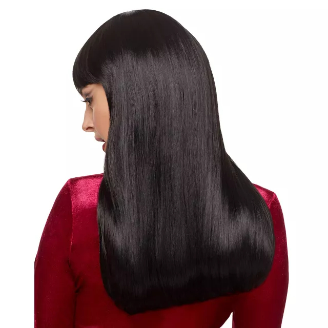 Long Black Wig with Bangs