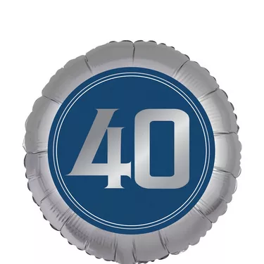 40 Milestone Birthday Foil Balloon, 18in - Happy Birthday Classic