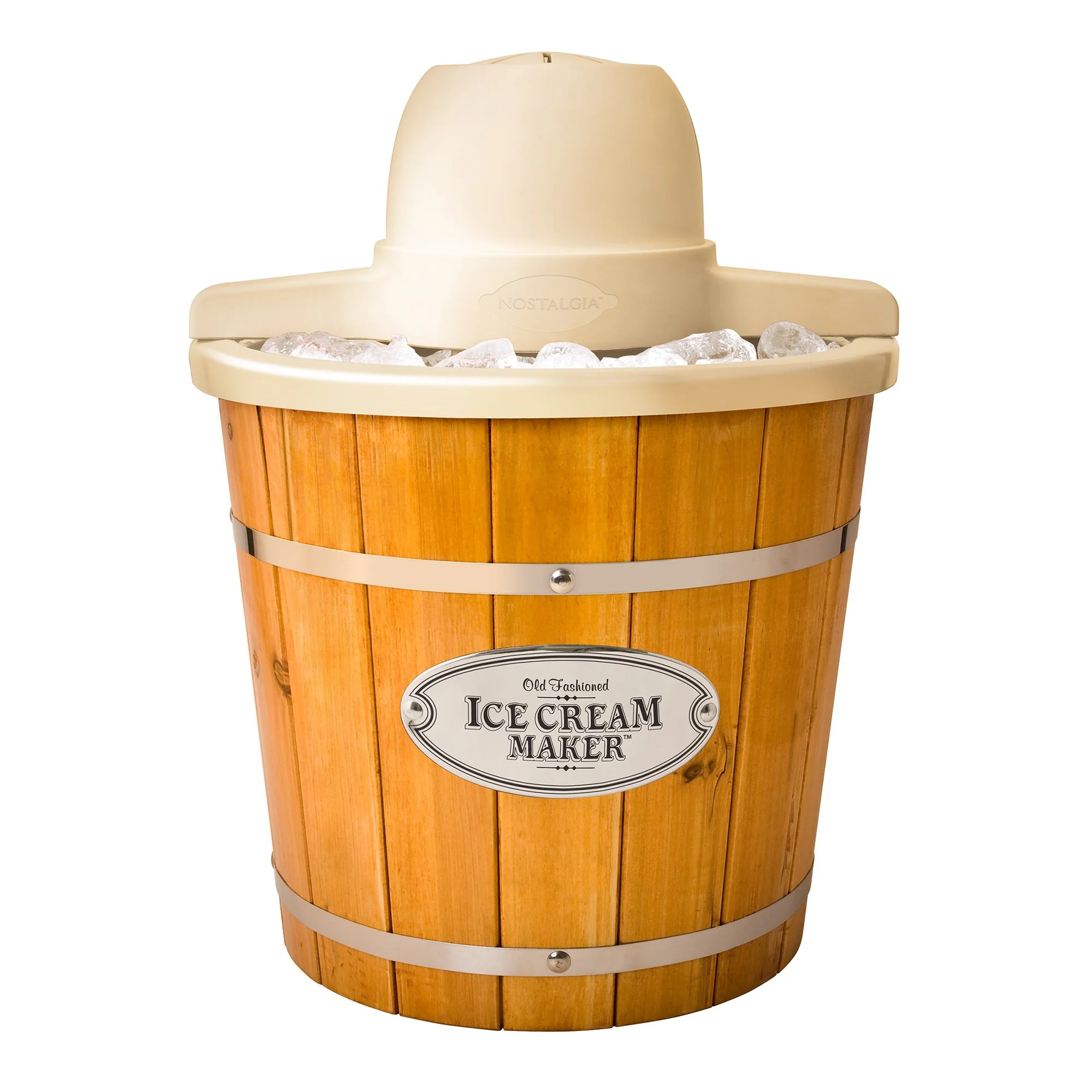 4-Quart Electric Wood Bucket Ice Cream Maker