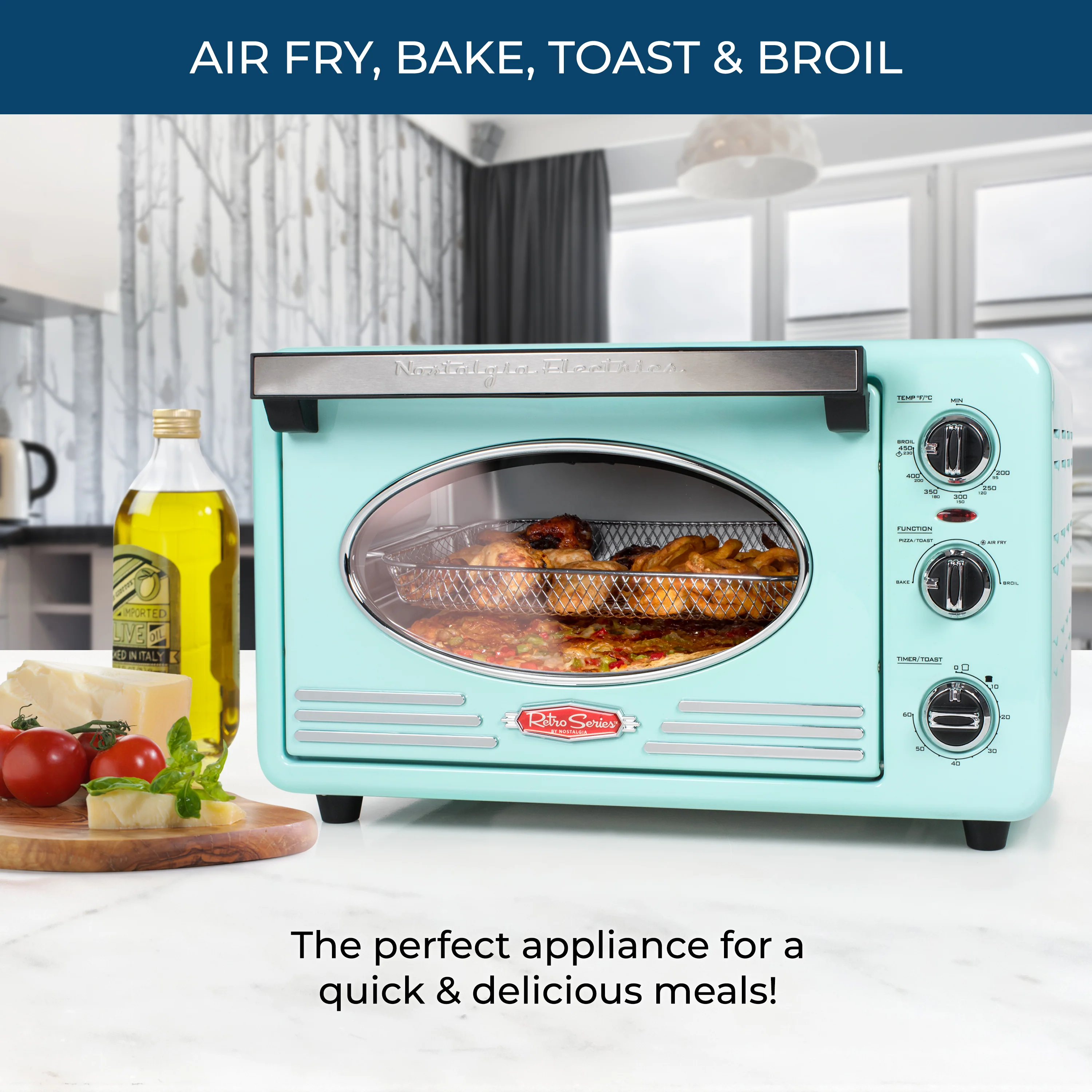Nostalgia RTOV2AQ Retro 12-Slice Convection Toaster Oven
