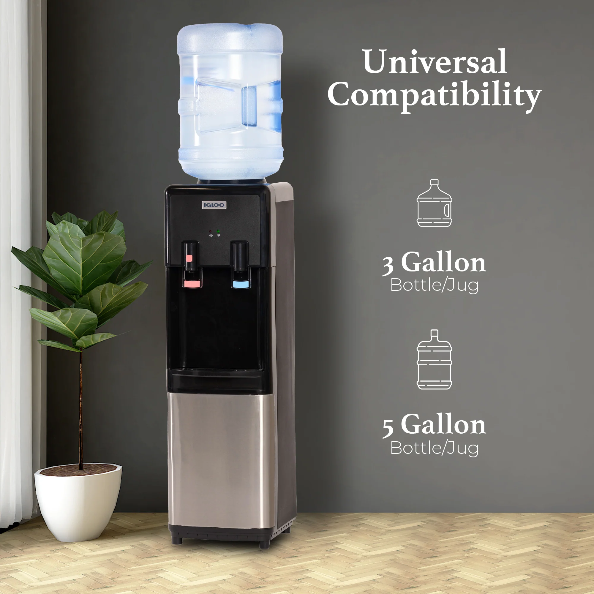 Igloo? Hot & Cold Top Loading Water Dispenser, Black