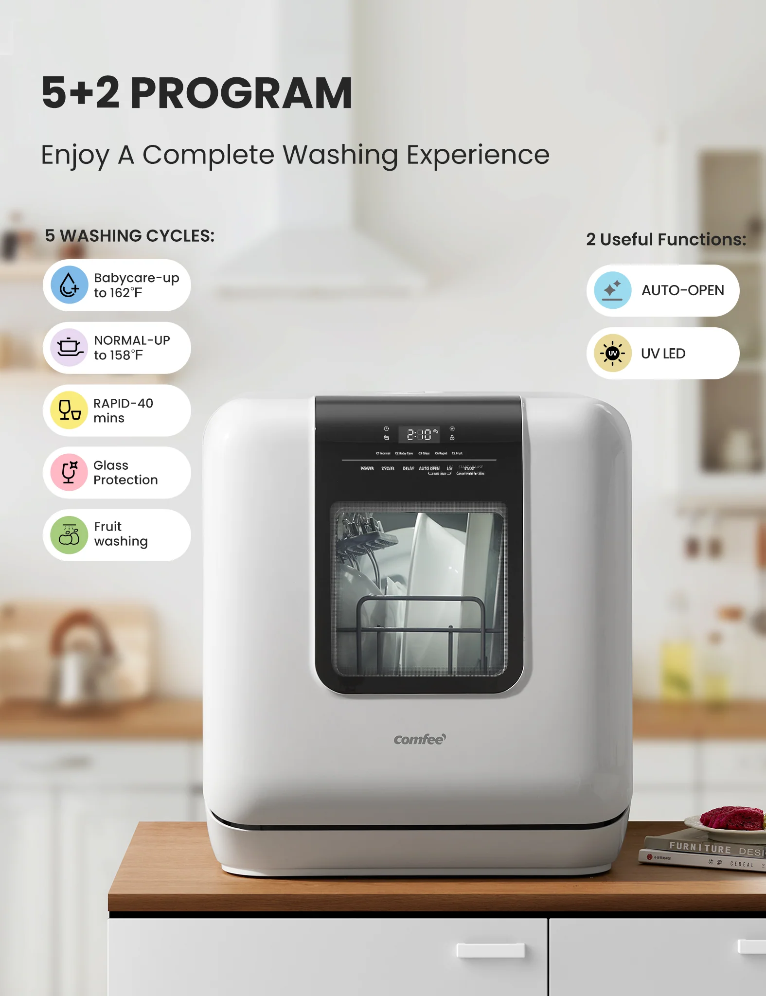 6L Countertop Dishwasher