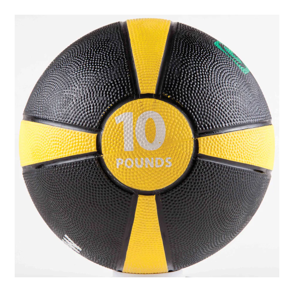 Rubber Medicine Ball 10LB Yellow/Black