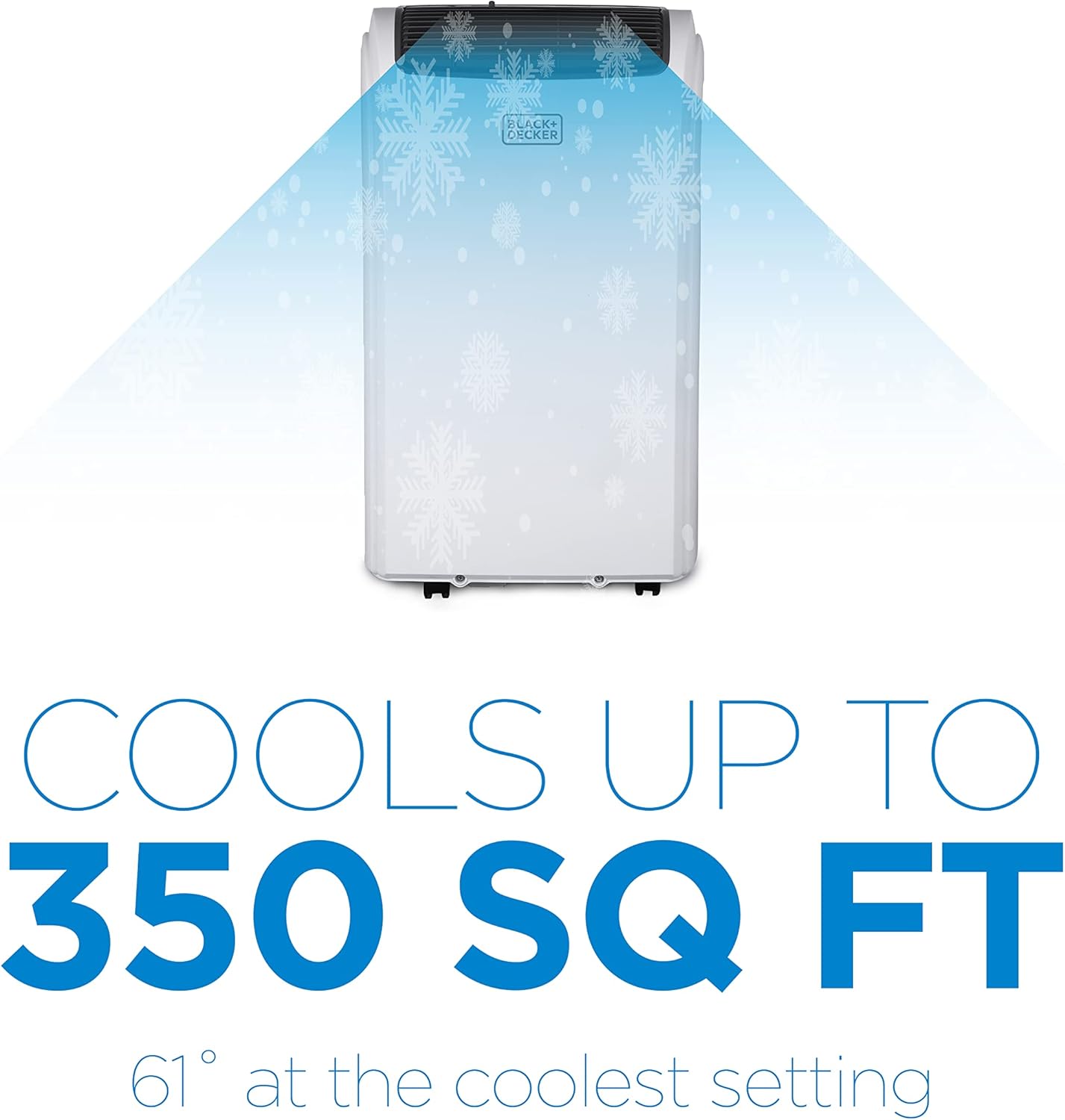 BLACK+DECKER Smart Portable Air Conditioner, 12,000 BTU for Rooms up to 550 Sq. Ft., Smart Portable AC with Follow Me Remote and Window Kit, BPACT12WT, White