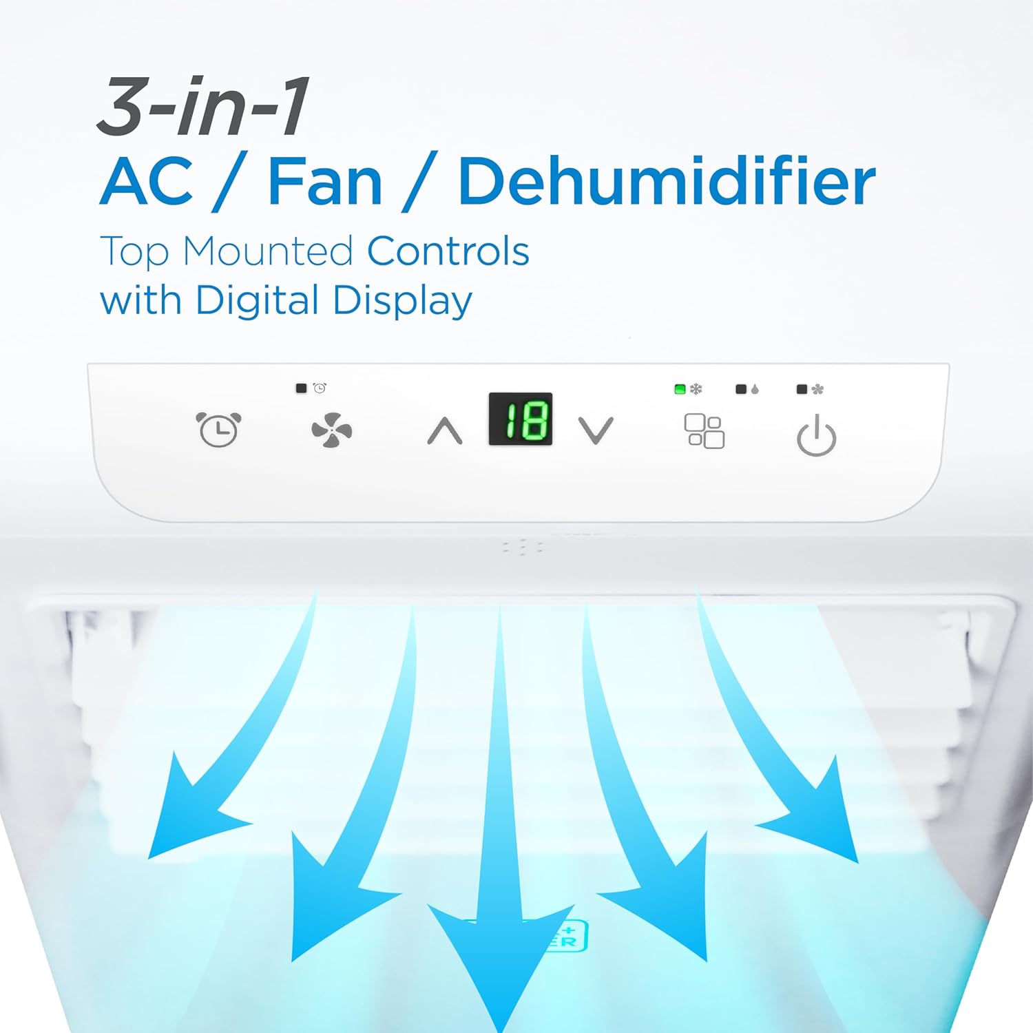 BLACK+DECKER Smart Portable Air Conditioner, 12,000 BTU for Rooms up to 550 Sq. Ft., Smart Portable AC with Follow Me Remote and Window Kit, BPACT12WT, White