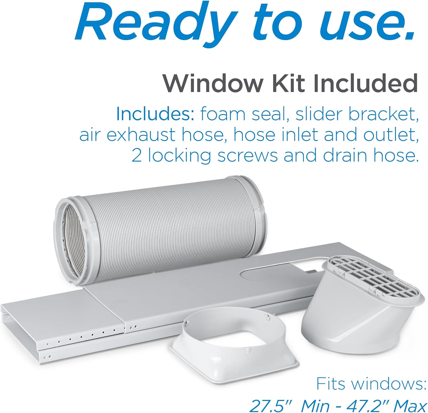 BLACK+DECKER Smart Portable Air Conditioner, 12,000 BTU for Rooms up to 550 Sq. Ft., Smart Portable AC with Follow Me Remote and Window Kit, BPACT12WT, White