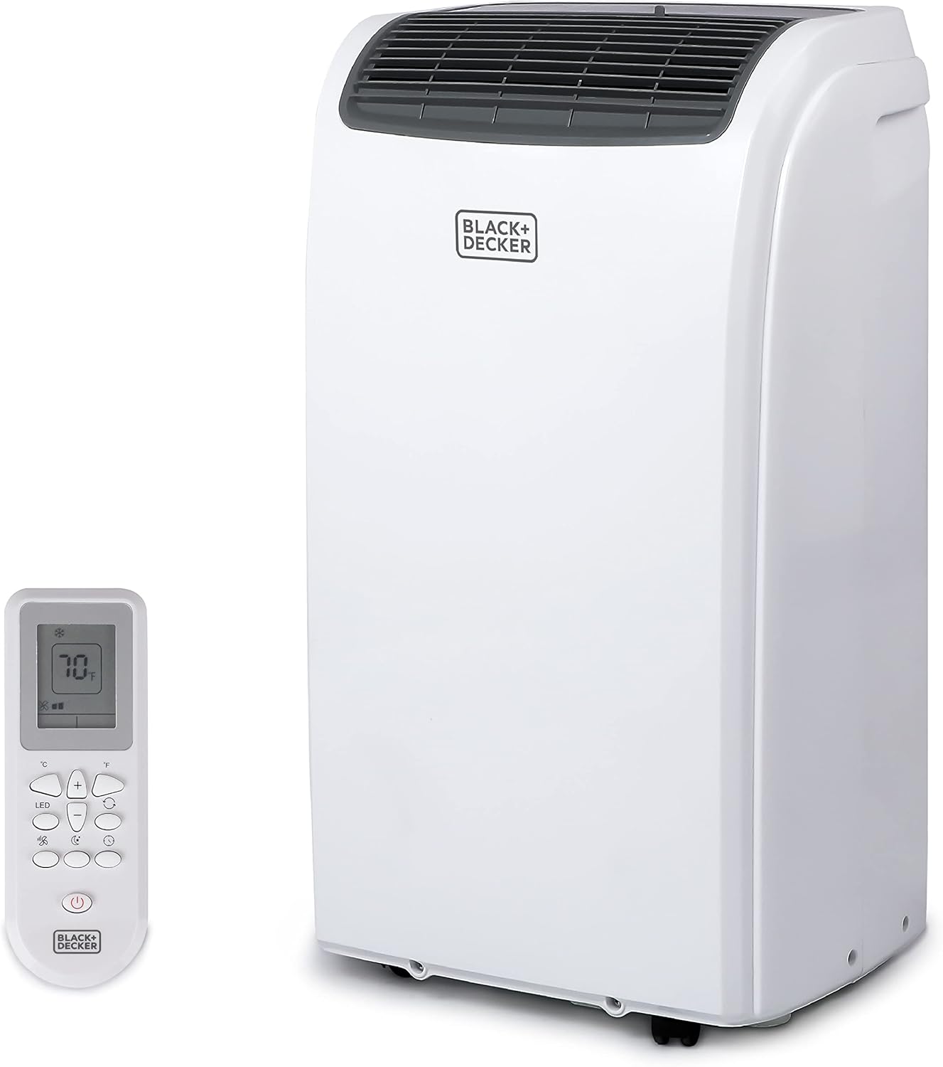 BLACK+DECKER Smart Portable Air Conditioner, 12,000 BTU for Rooms up to 550 Sq. Ft., Smart Portable AC with Follow Me Remote and Window Kit, BPACT12WT, White