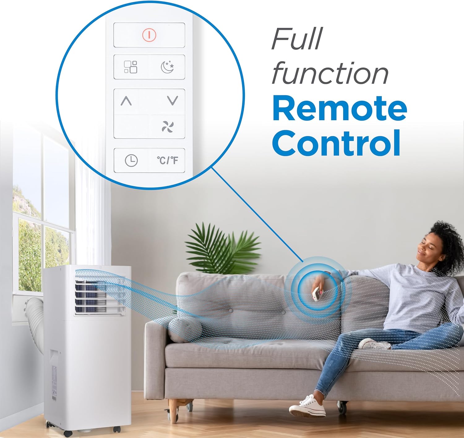 BLACK+DECKER Smart Portable Air Conditioner, 12,000 BTU for Rooms up to 550 Sq. Ft., Smart Portable AC with Follow Me Remote and Window Kit, BPACT12WT, White