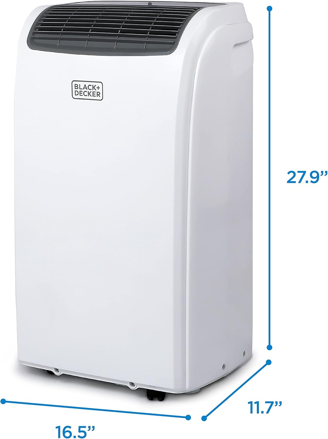 BLACK+DECKER Smart Portable Air Conditioner, 12,000 BTU for Rooms up to 550 Sq. Ft., Smart Portable AC with Follow Me Remote and Window Kit, BPACT12WT, White