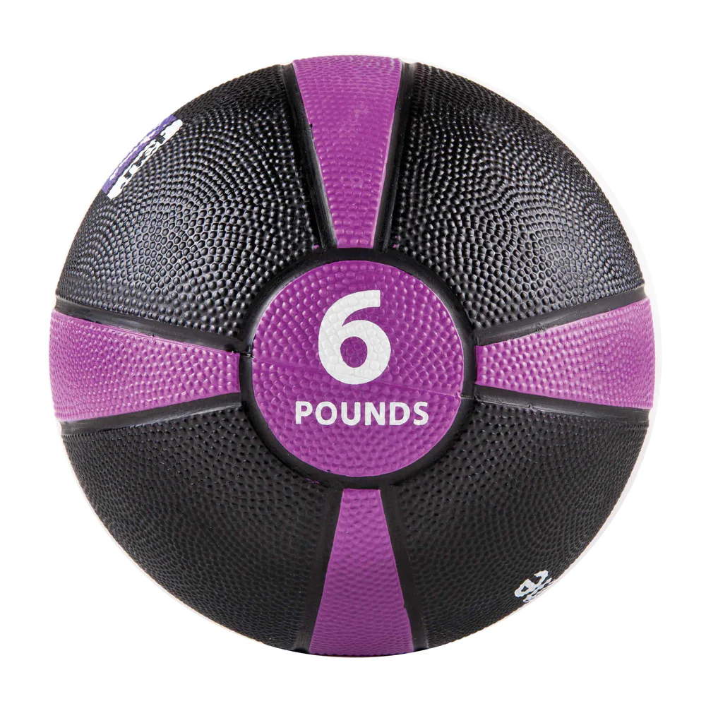 Rubber Medicine Ball 6LB Purple/Black