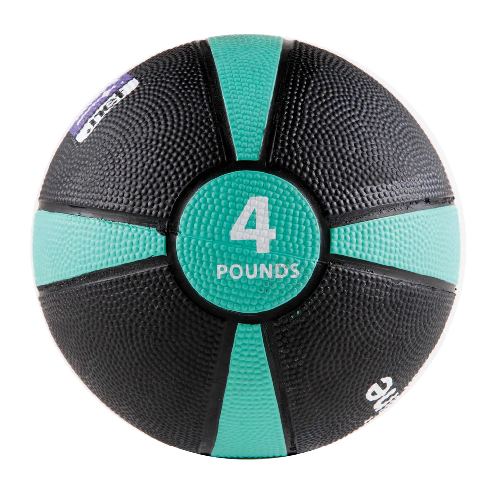 Rubber Medicine Ball 4LB Green/Black