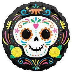 Anagram Day of the Dead Skull 17in Foil Balloon