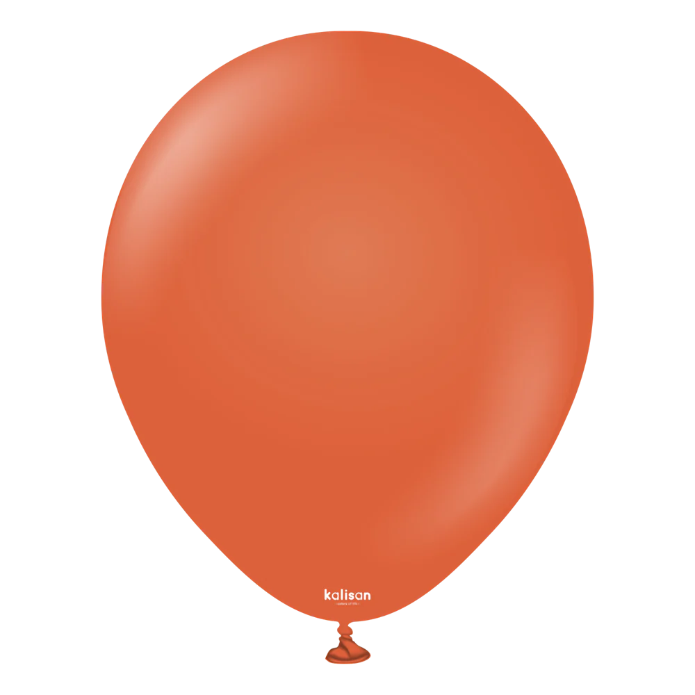 12 inch Kalisan Retro Rust Orange Latex Balloons 100ct