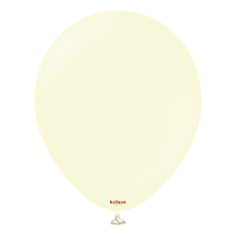 18 inch Kalisan Macaron Pale Yellow Latex Balloons 25ct