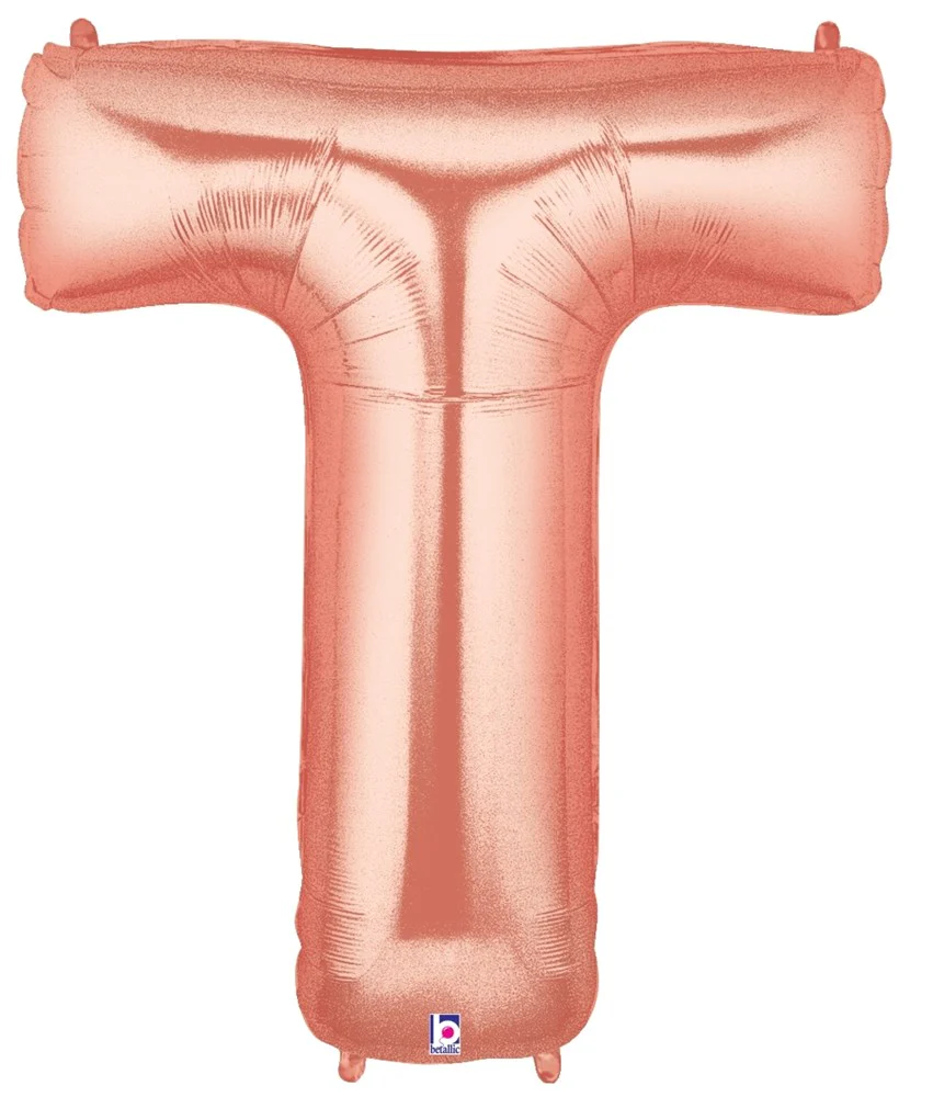 Betallic T Rose Gold 34 inch Shaped Foil Balloon 1ct