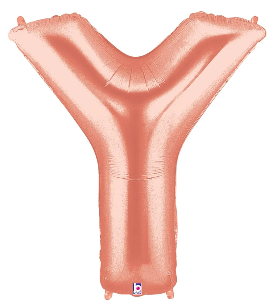 Betallic Y Rose Gold 34 inch Shaped Foil Balloon 1ct