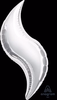 36 inch Anagram Silver Curve Foil Balloon