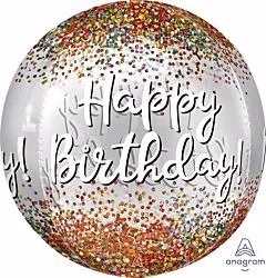 Anagram 16 inch Birthday Sequins Orbz Foil Balloon