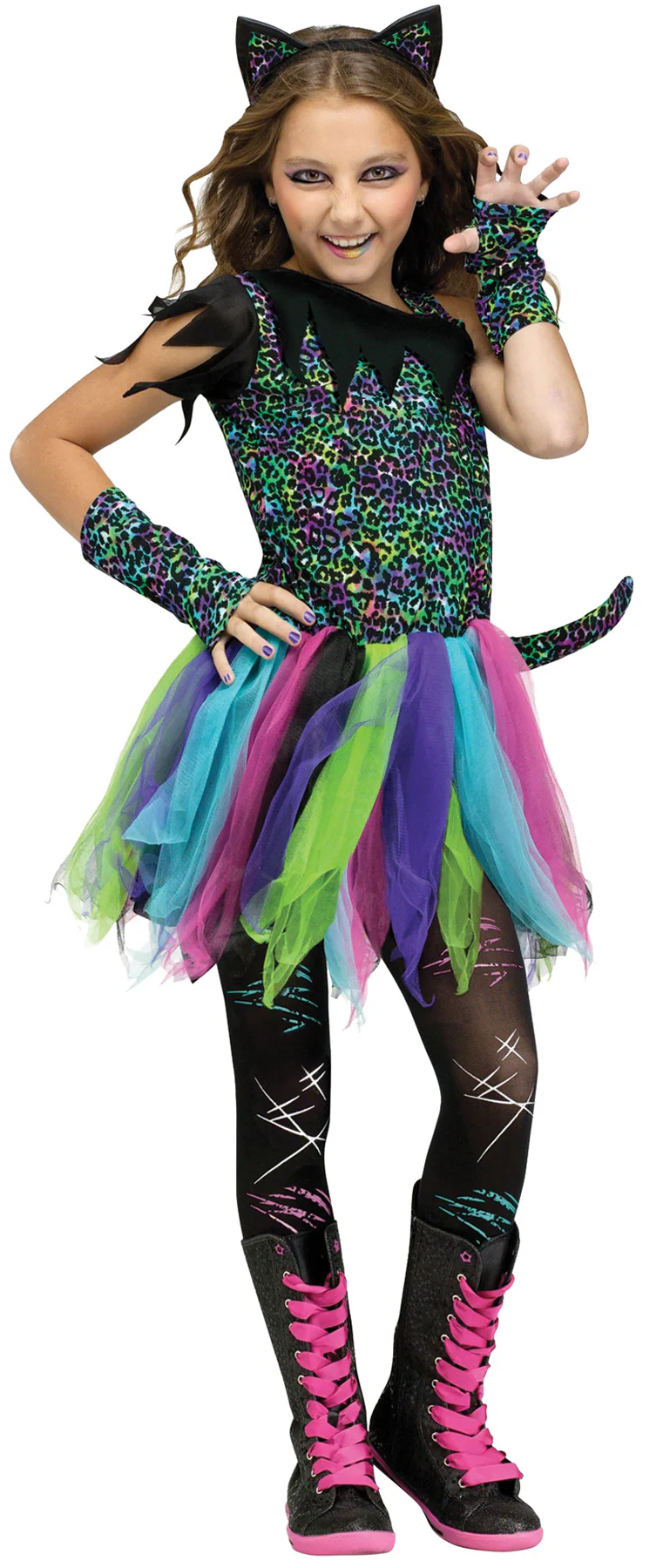 Rainbow Leopard Kitty Outfit