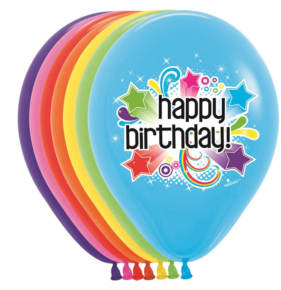11 inch Sempertex Starburst Birthday Latex - Single-Sided
