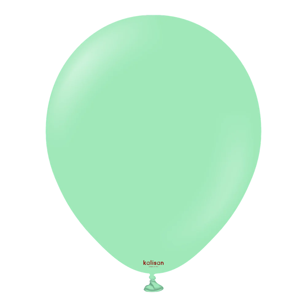 18 inch Kalisan Standard Mint Green Latex Balloons 25ct