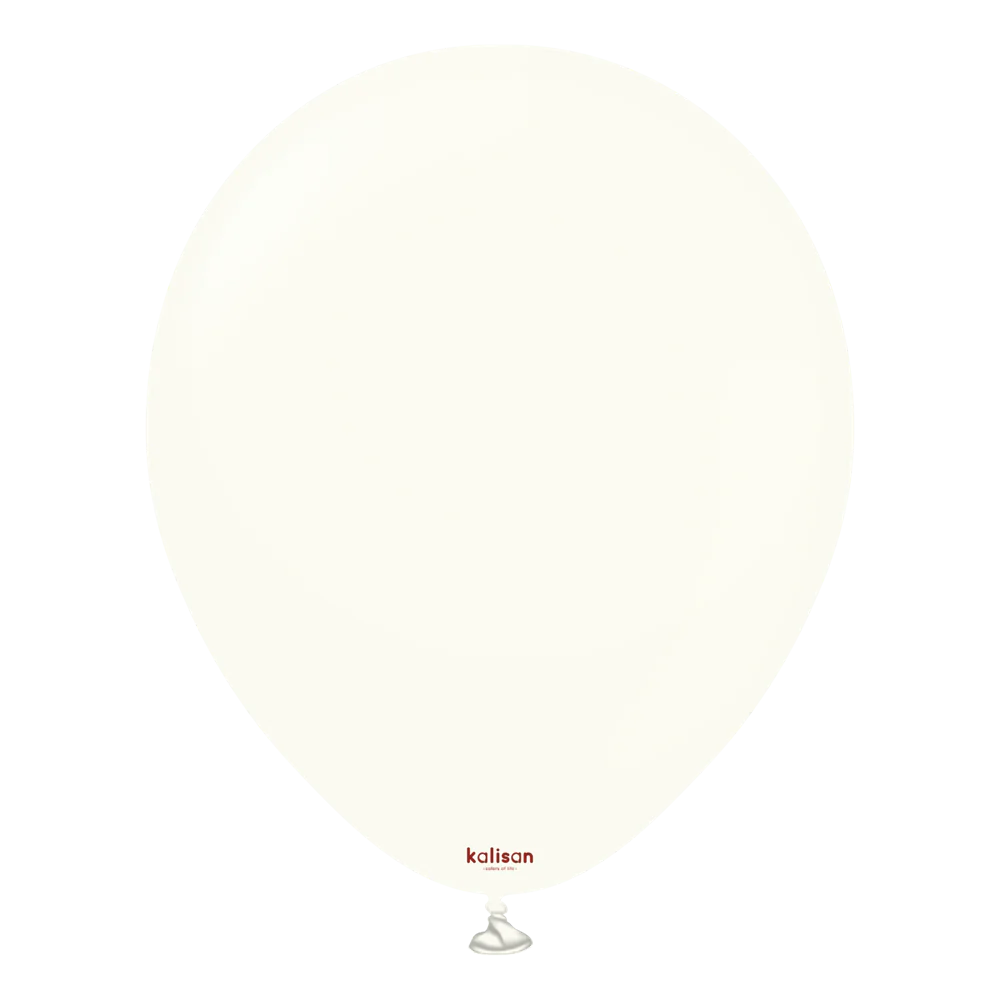 12 inch Kalisan Retro White Latex Balloons 100ct