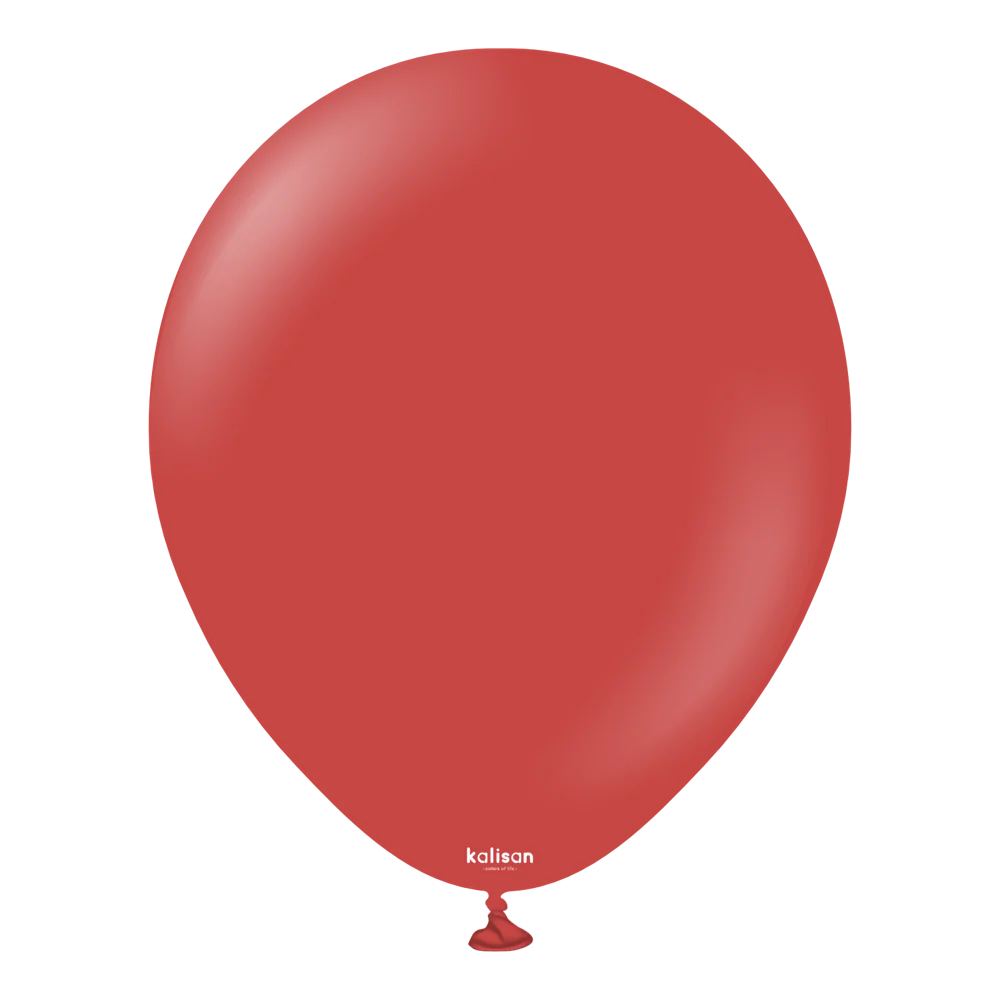 18 inch Kalisan Standard Deep Red Latex Balloons 25ct