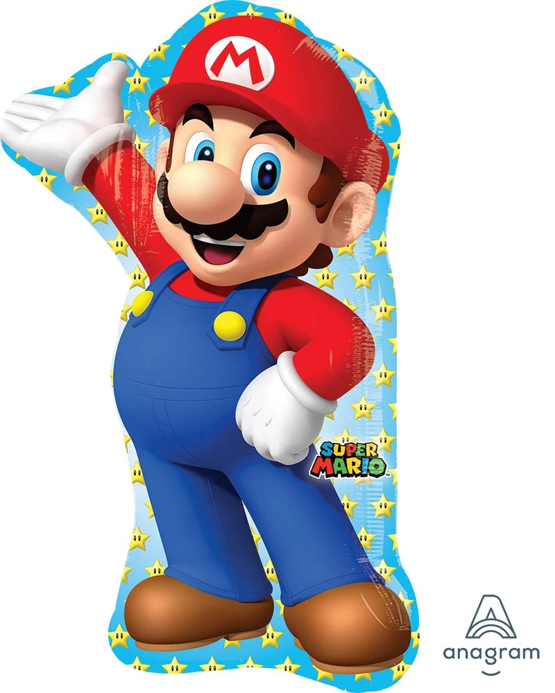Anagram Mario Brothers Shaped Foil Balloon 1ct