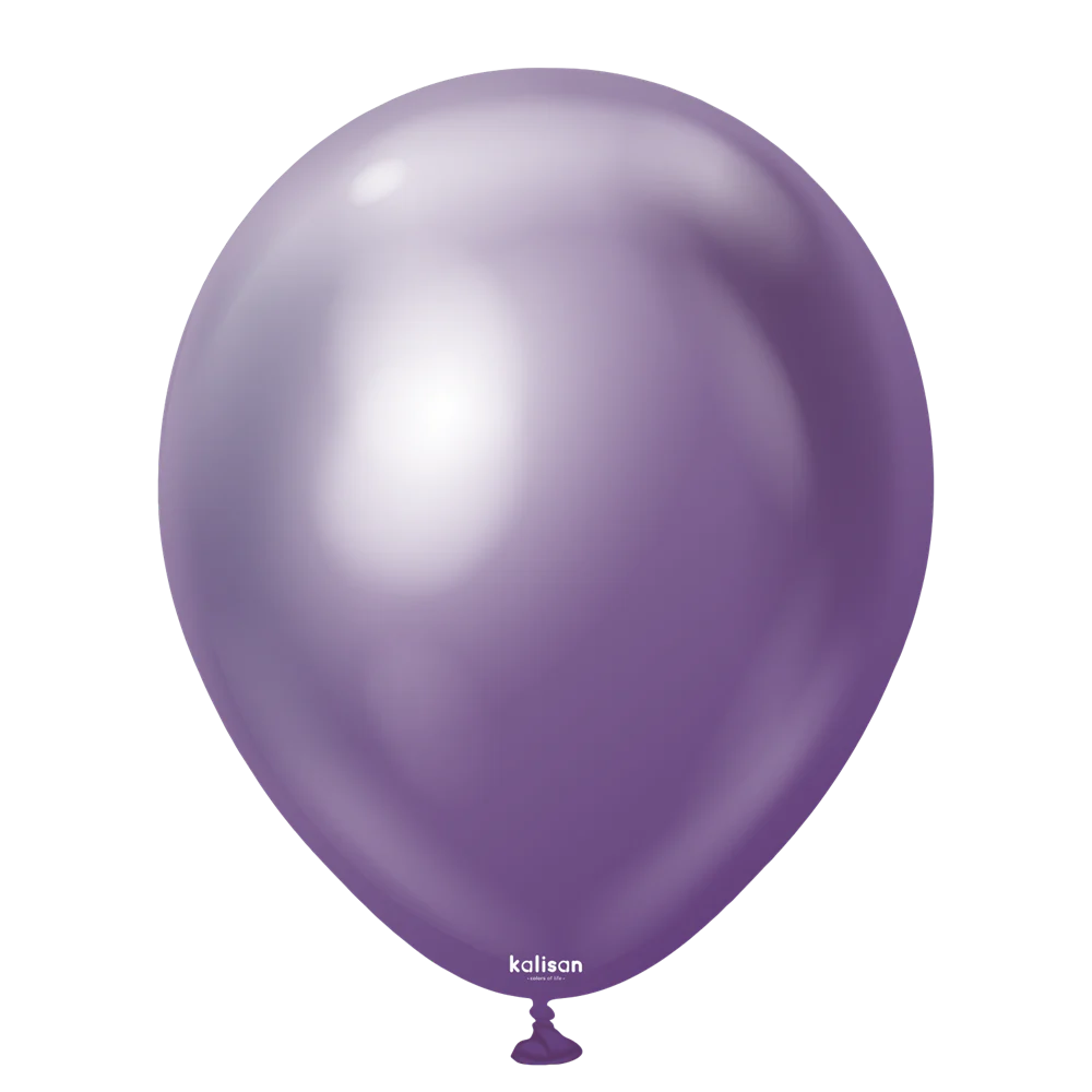 18 inch Kalisan Mirror Violet Latex Balloons 25ct