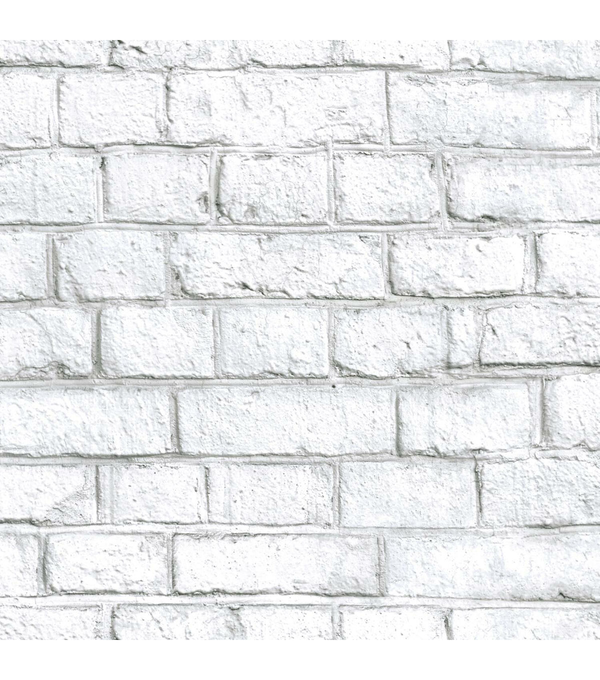 RoomMates White Brick Peelable Wallpaper White