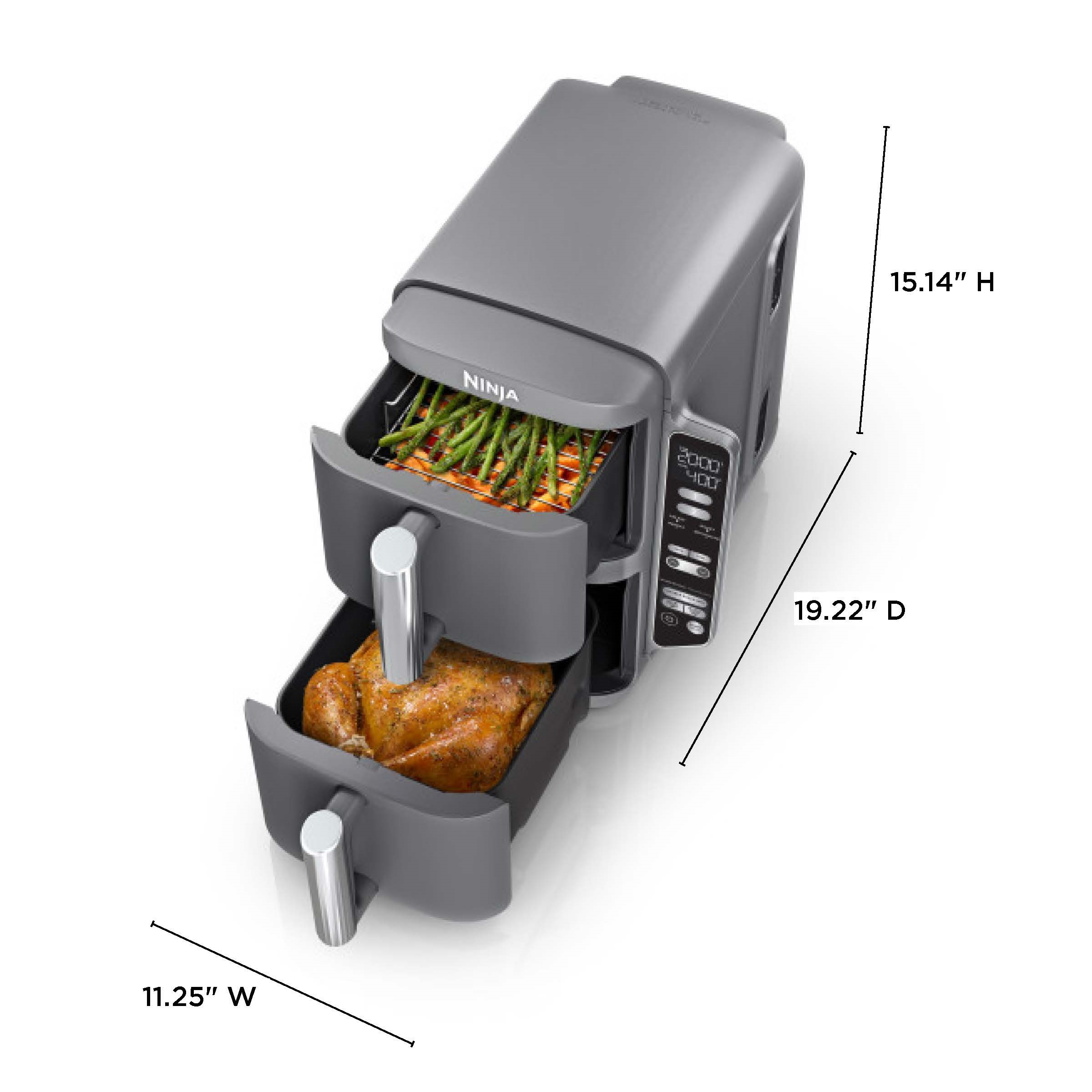 Ninja DoubleStack XL 10 QT, 4-in-1, 2-Basket Air Fryer, Space Saving Design, SL400