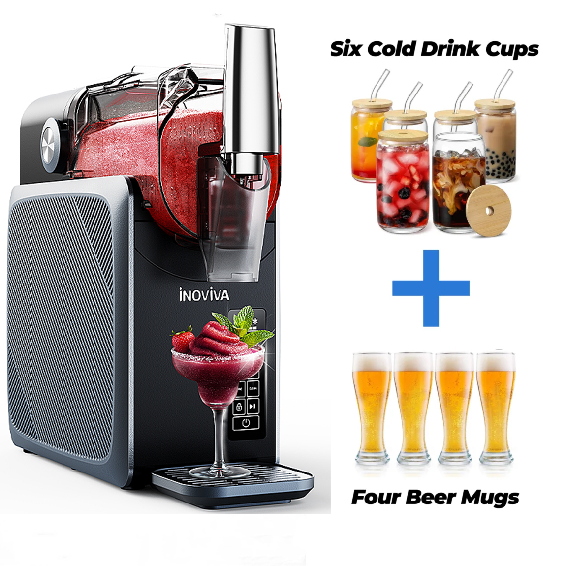 INOVIVA Home Smoothie Maker – No Ice Needed, 88oz, Self-Cleaning, Smart Programs