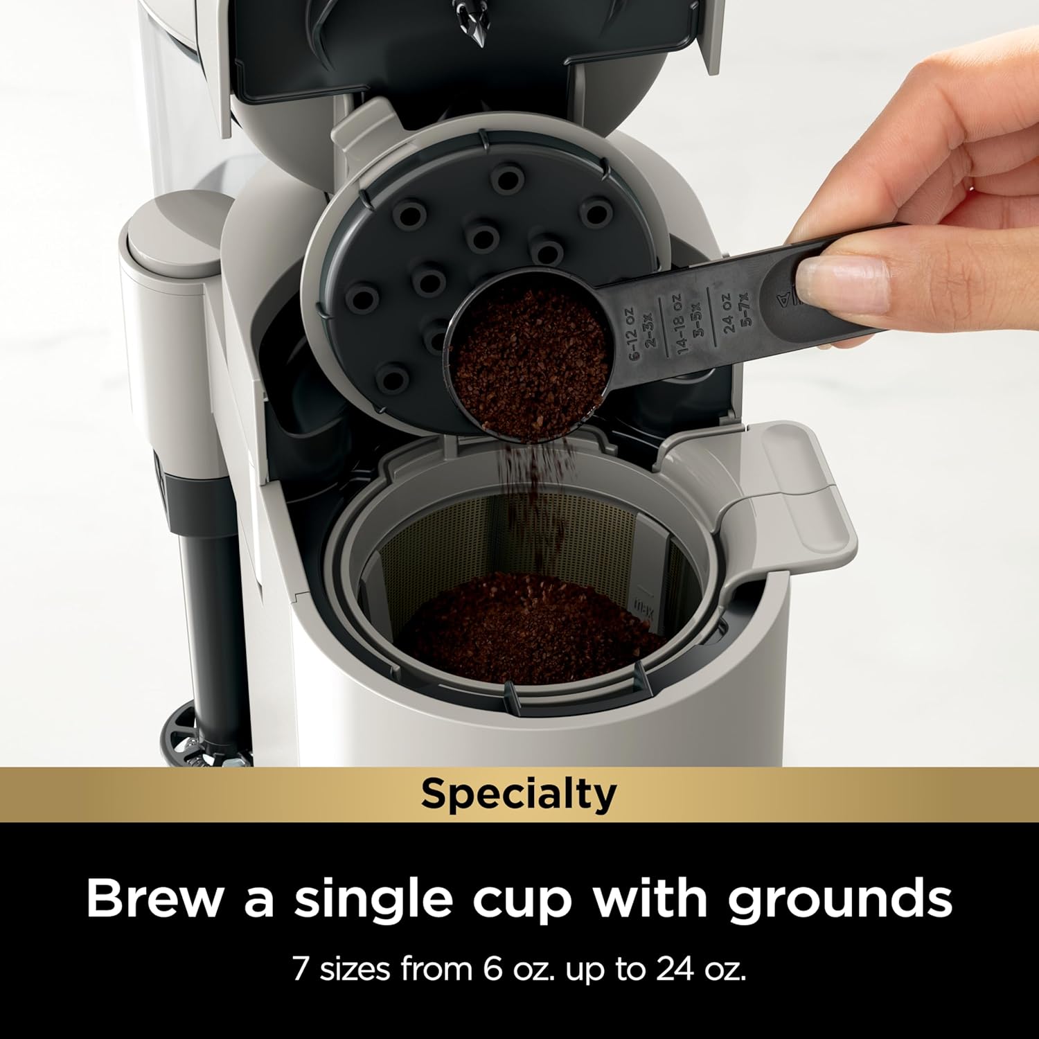 Ninja Pod Grounds Specialty Single-Serve Coffee Maker, K-Cup Pod Compatible, Stone, PB051ST