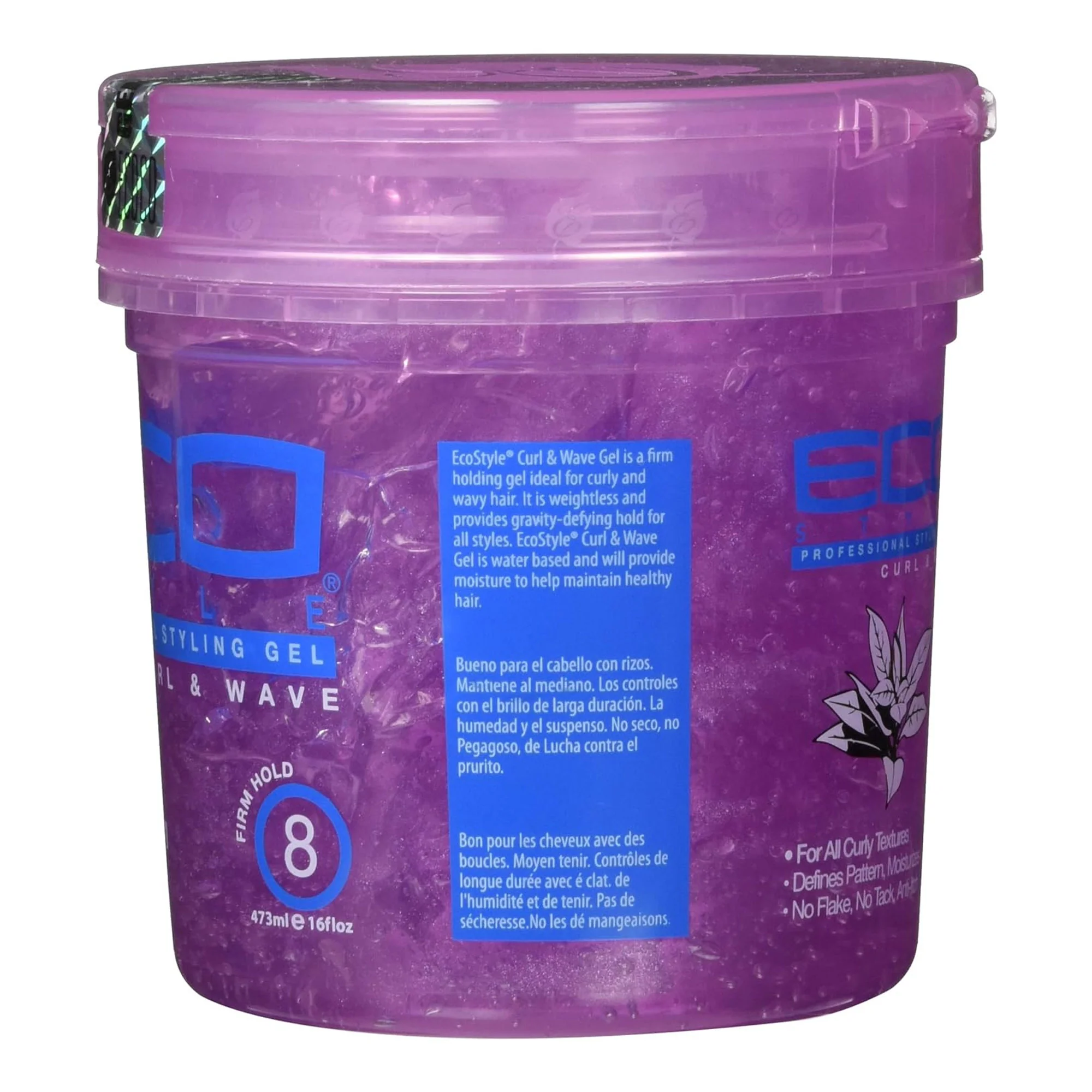 Eco Style Ecoco Curl and Wave Professional Hair Styling Gel, Firm Hold, Pink, 16 Ounce
