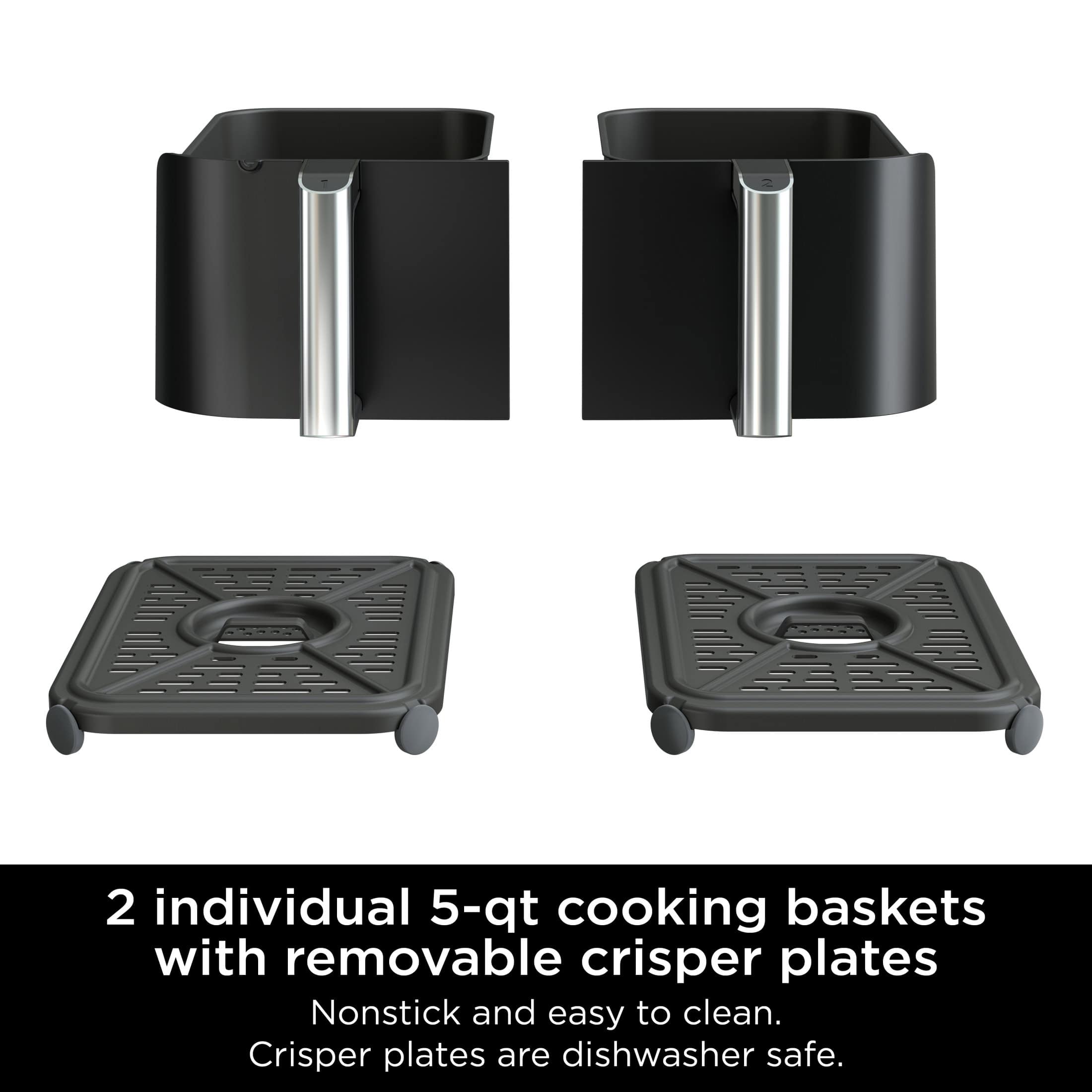 Ninja Foodi 6-in-1 10-Qt. 2-Basket Air Fryer with DualZone Technology- Air Fry, Roast More