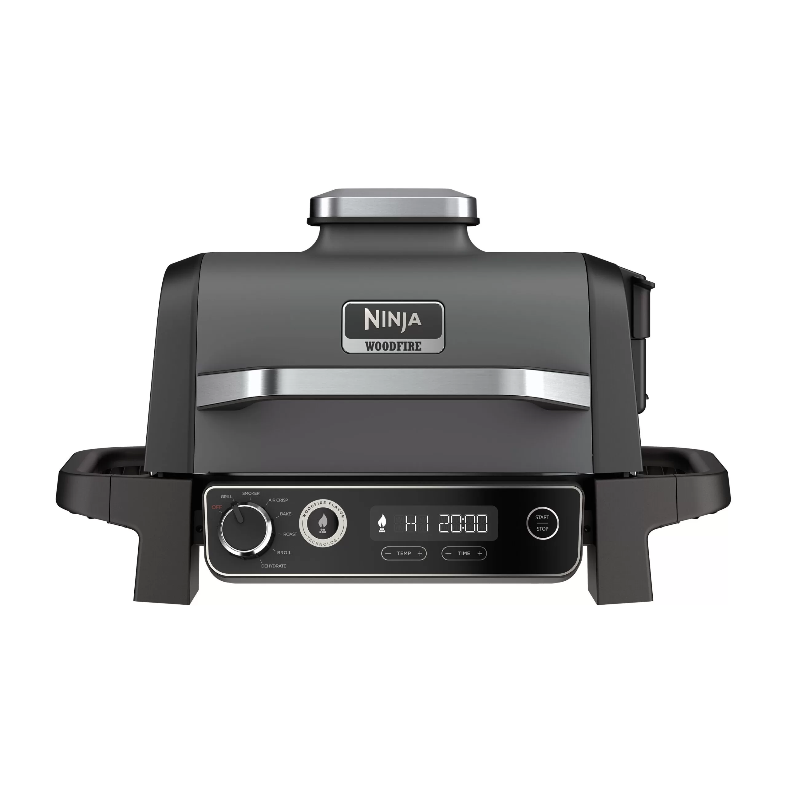 Ninja Woodfire 7-in-1 Outdoor Grill and Smoker 1760-Watt Grey Electric Grill