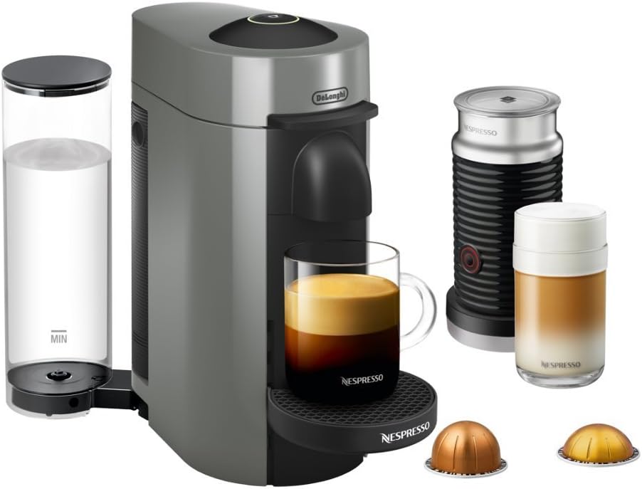 Nespresso Vertuo Plus Deluxe Coffee and Espresso Maker by De'Longhi, Matte Black