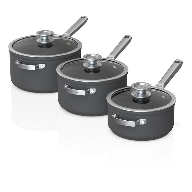 Ninja C56000 Foodi Neverstick 3-Quart Aluminum Stock Pot, 6-Piece Saucepan Set