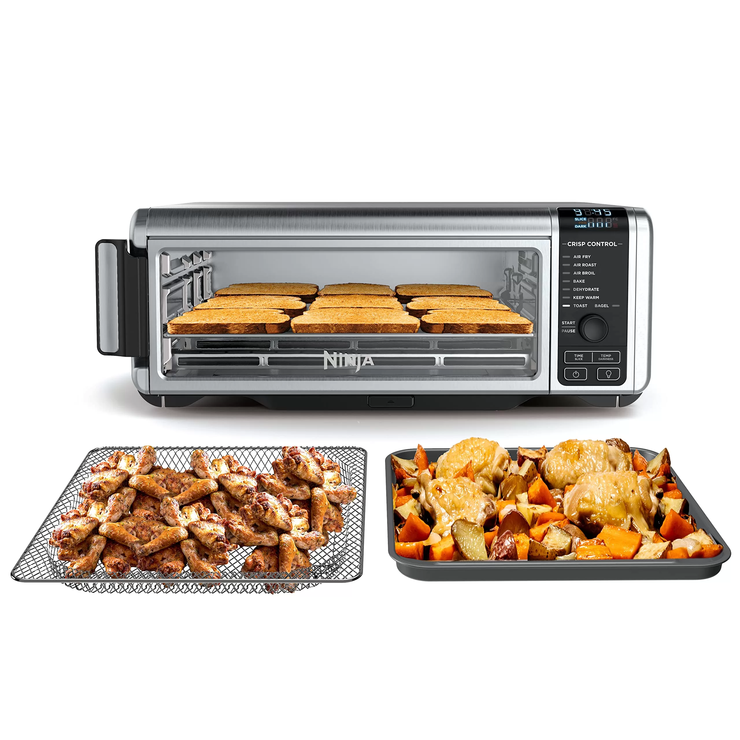 Ninja SP101 Digital Air Fry Countertop Oven with 8-in-1 Functionality, Silver