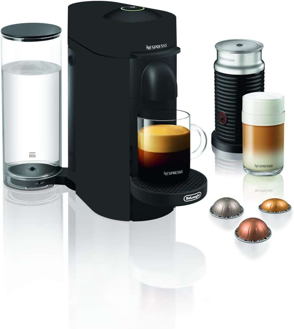 Nespresso Vertuo Plus Deluxe Coffee and Espresso Maker by De'Longhi, Matte Black