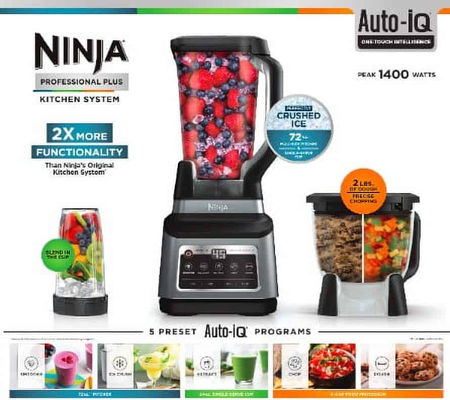 Ninja BN800 Professional Plus Kitchen System with Auto-iQ and 72 oz.* Total Crushing Blender Pitcher
