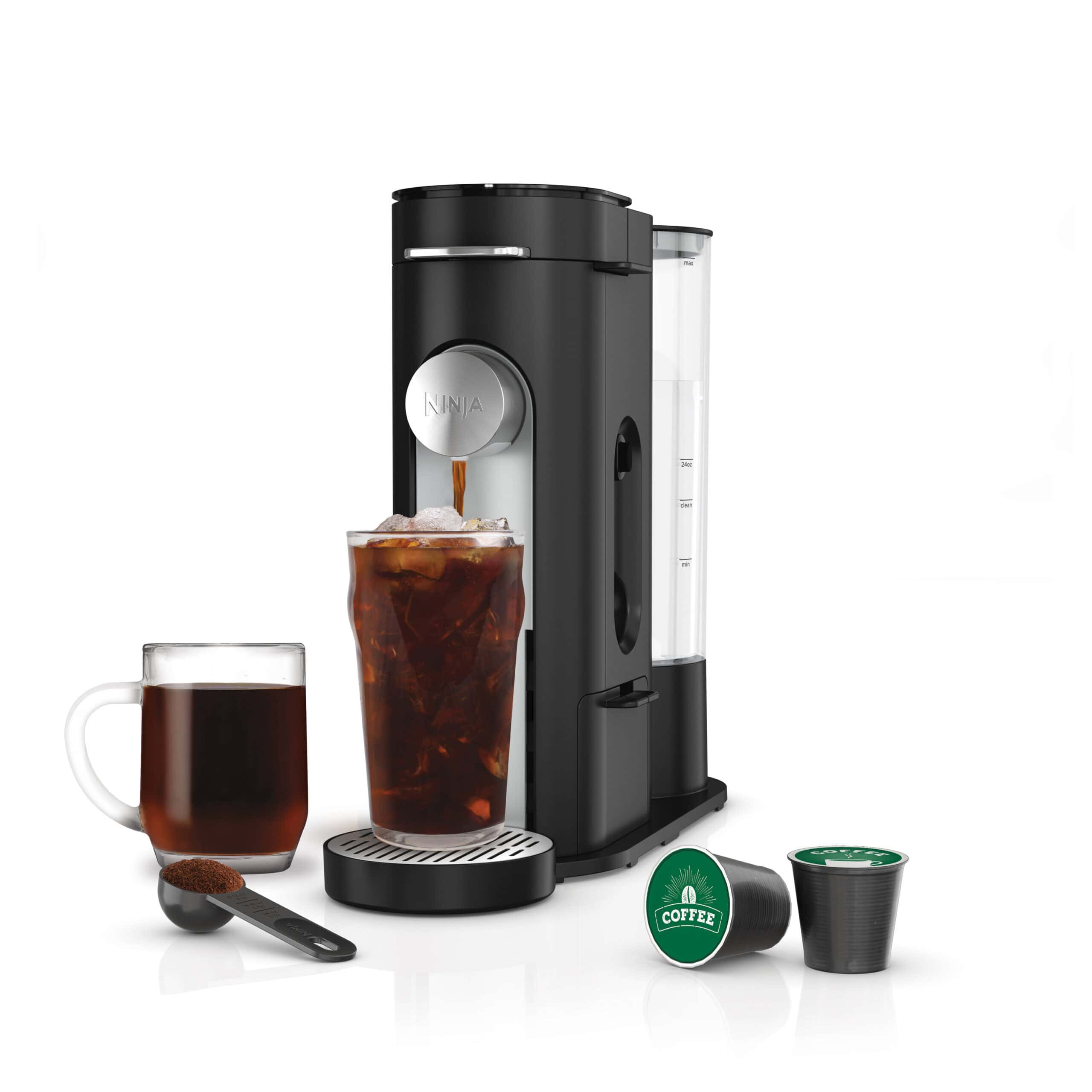 Ninja PB040 Pods Grounds Single-Serve Coffee Maker, K-Cup Pod Compatible, 56-oz. Reservoir