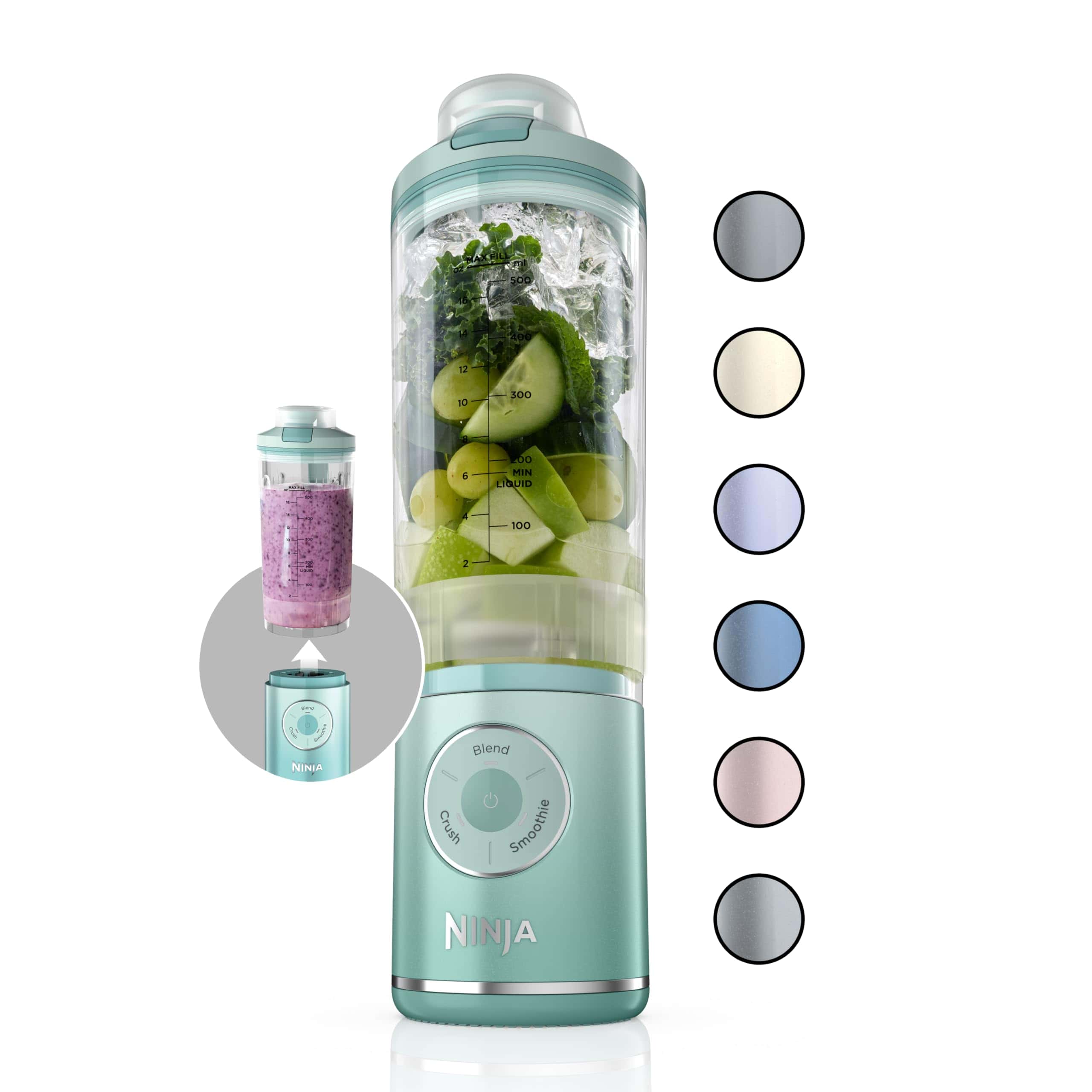 Ninja BC251MT Blast Max, Portable Blender + Twist Go, Personal Blender, Sea Glass