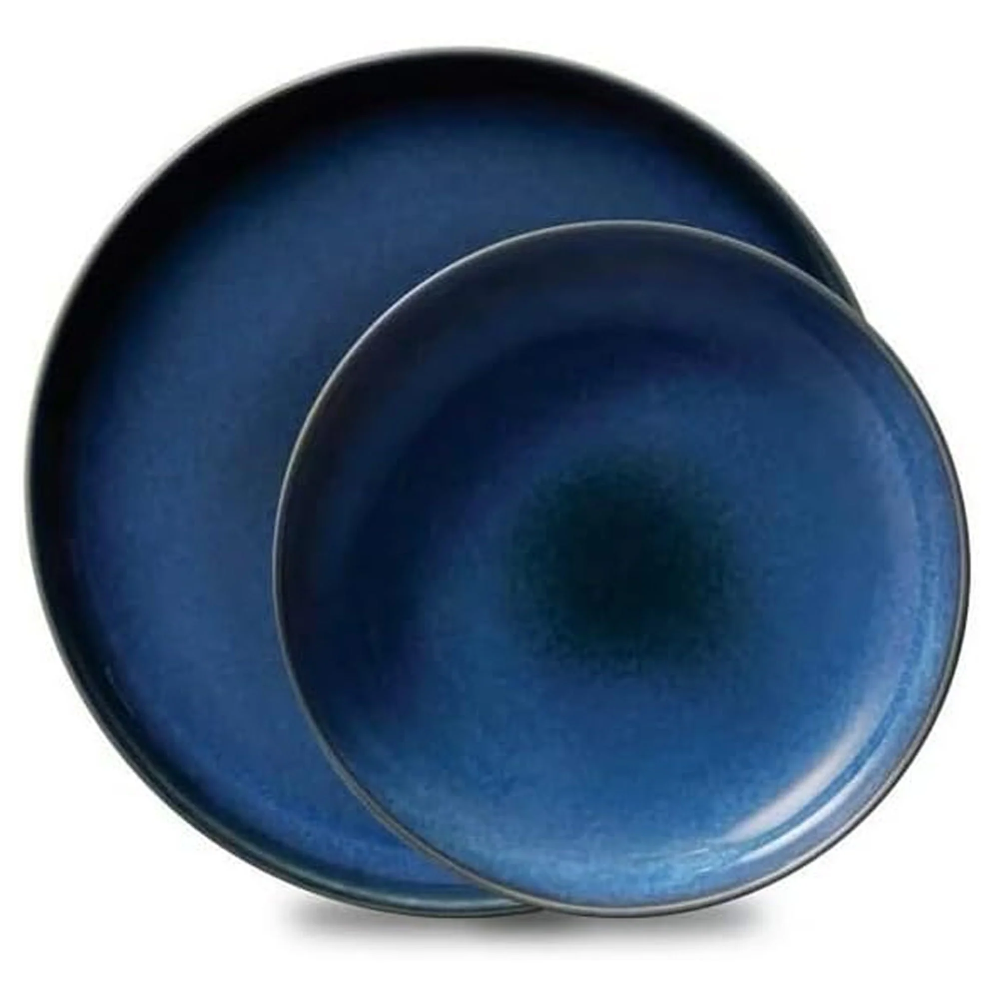 Corelle Stoneware 8 Piece Dinnerware Set, Reactive Glazes, Service for 4, Navy