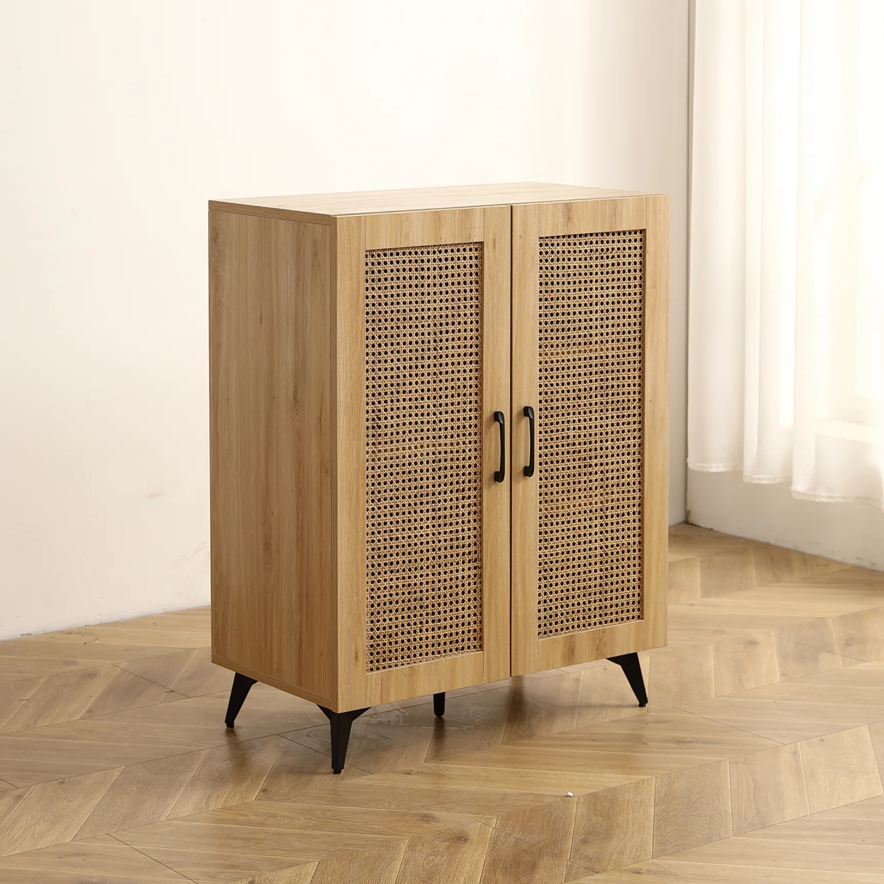 Natural Rattan Storage Cabinet