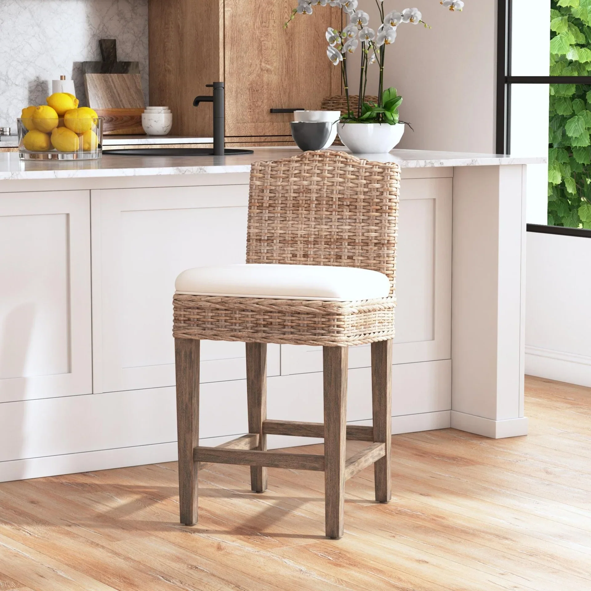 Bia Woven Rattan Counter Stool